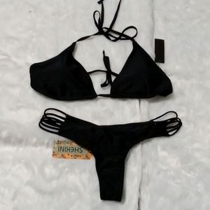 WOMENS 2 PIECE BLACK BIKINI SIZE L